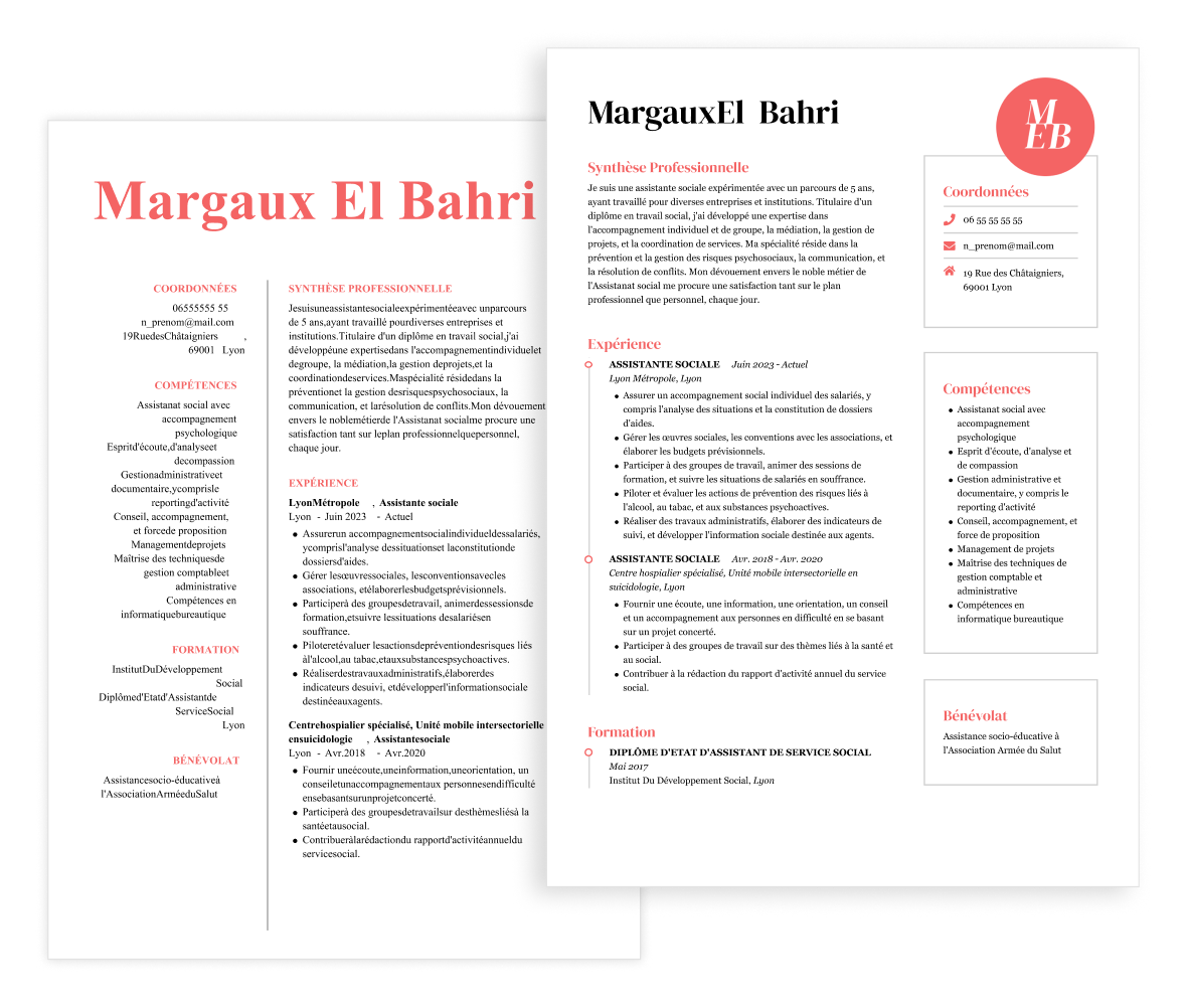 CV assistant social