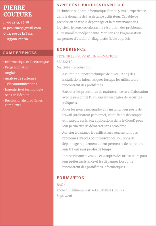 Ecrire un CV