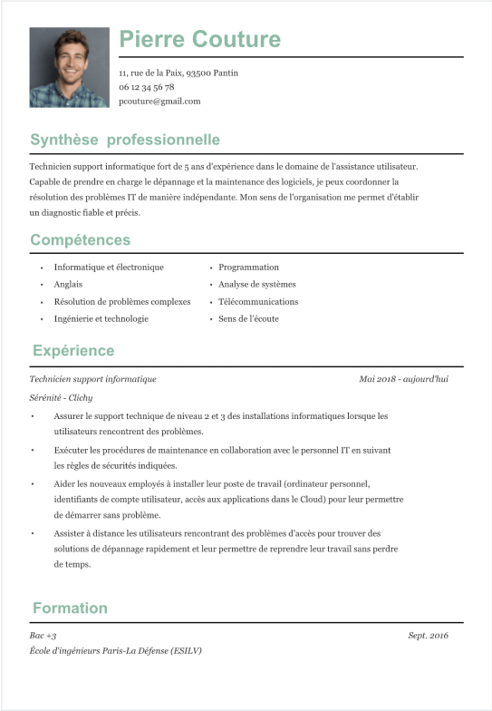Ecrire un CV