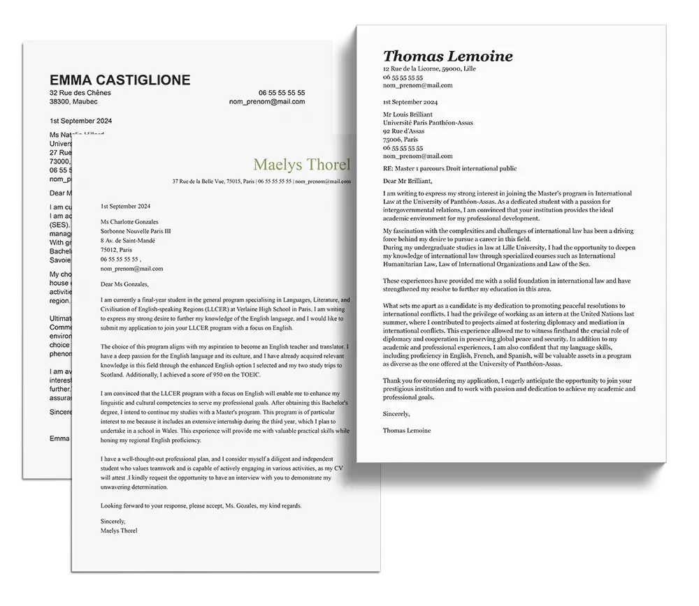 Lettre de motivation en anglais pdf