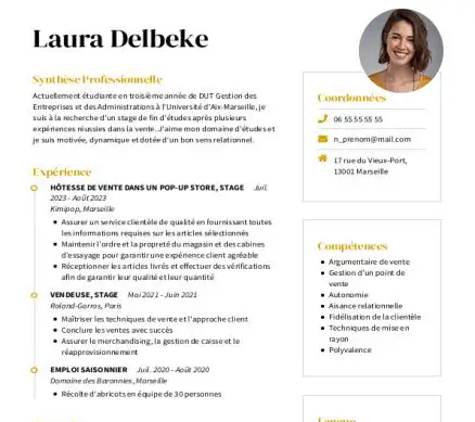 compétence service client cv