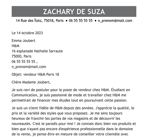 LETTRE MOTIVATION ASSISTANT ADMINISTRATIF