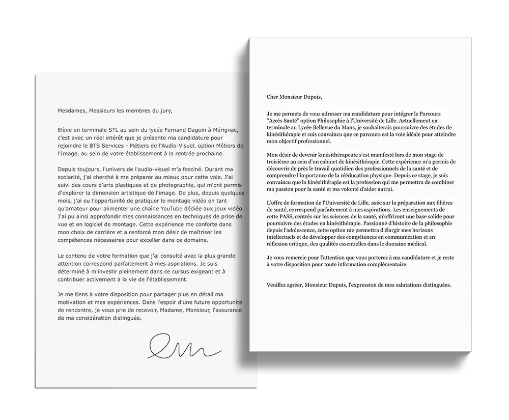 Lettre de motivation Parcoursup