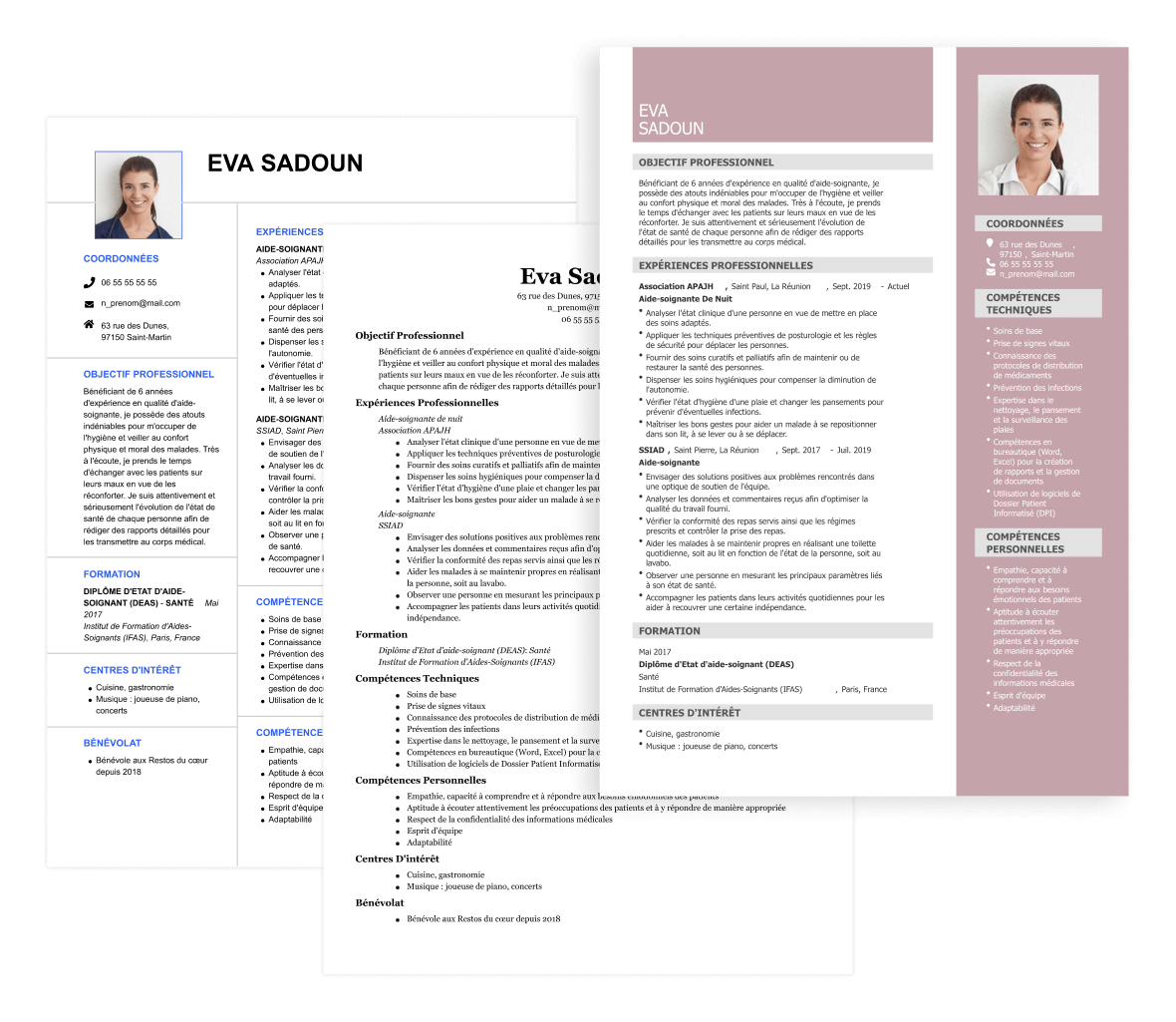 CV aide-soignante débutant