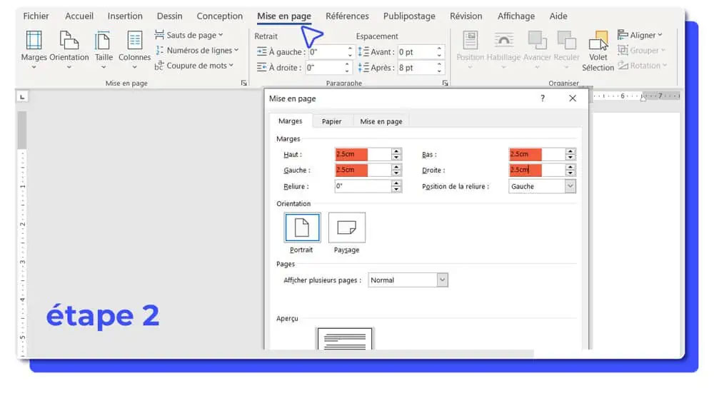 cv word vierge etape 2
