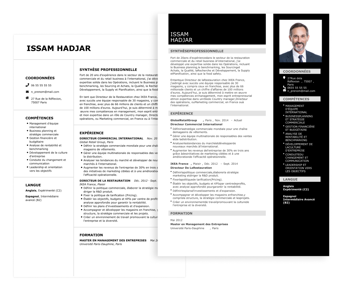 CV d’un directeur commercial