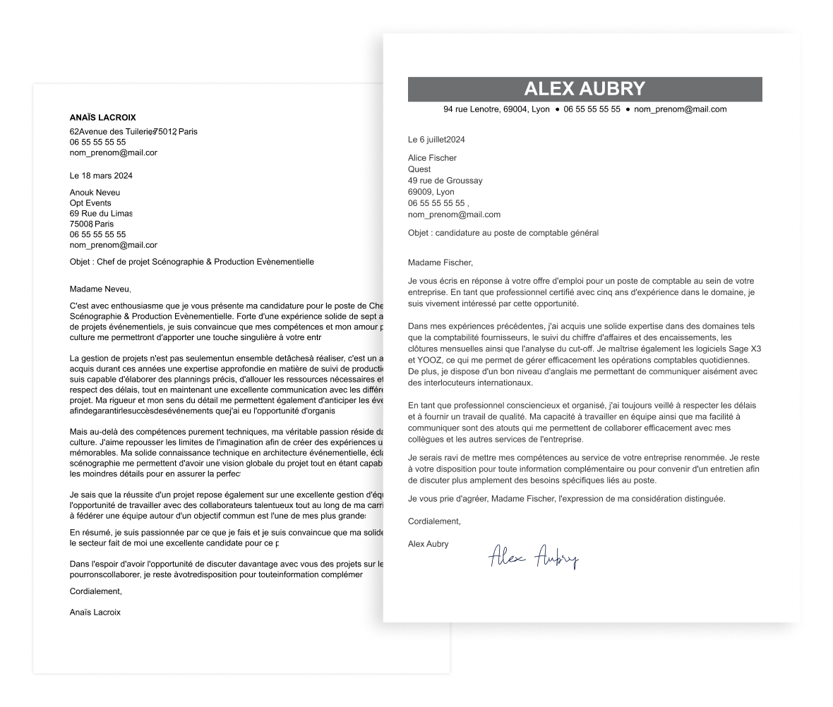 Lettre de motivation cabinet comptable