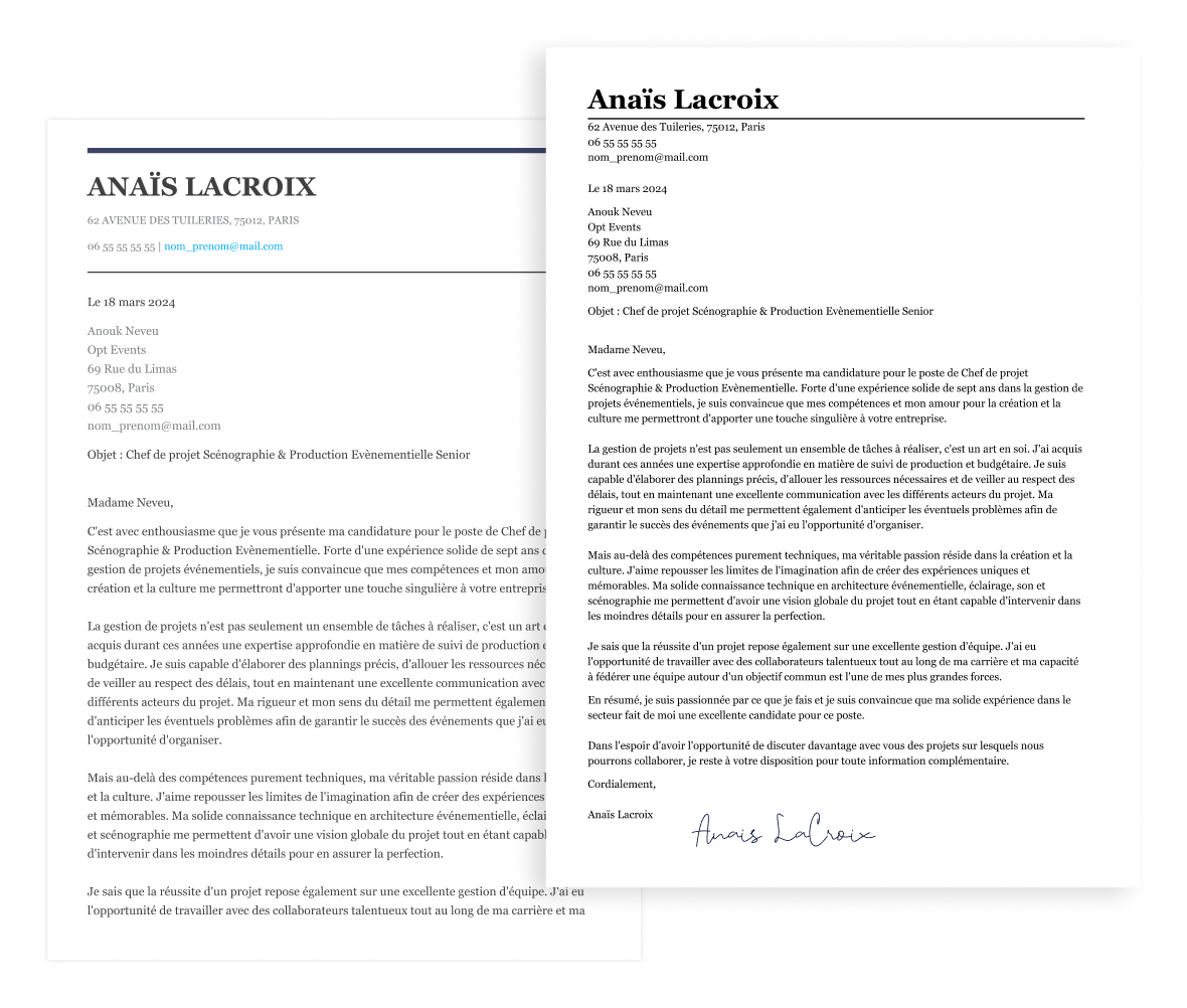 lettre de motivation chef de projet informatique