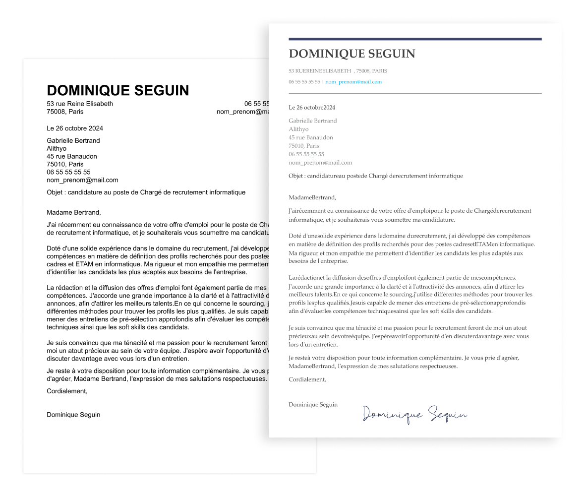 lettre motivation chargé de recrutement