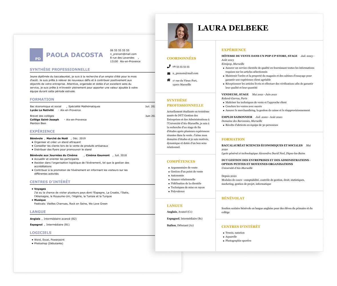 CV ETUDIANT - service client