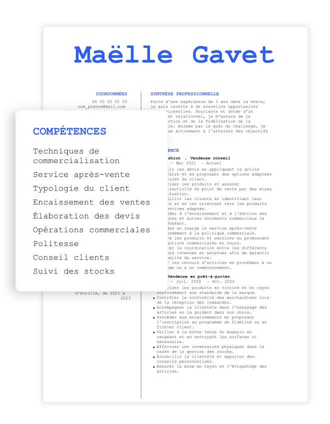 competences cv